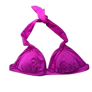NWT Badgley Mischka Bikini Top Swimsuit - Halter Top - Fuschia - size 6 small